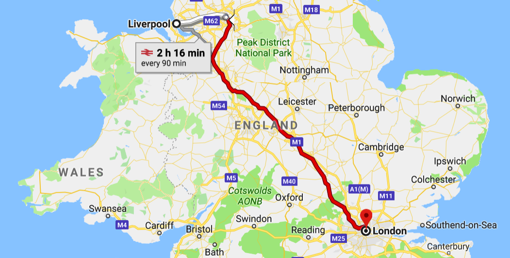 Britrail liverpool to London